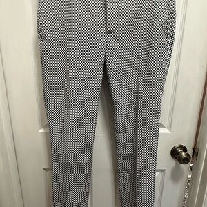 Zara Women’s  Black and White Checkered Chinos